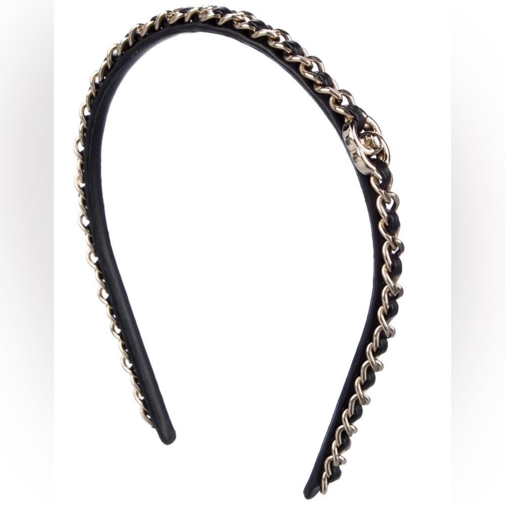 CHANEL CC Turnlock Chain Lambskin Headband - Picture 4 of 11